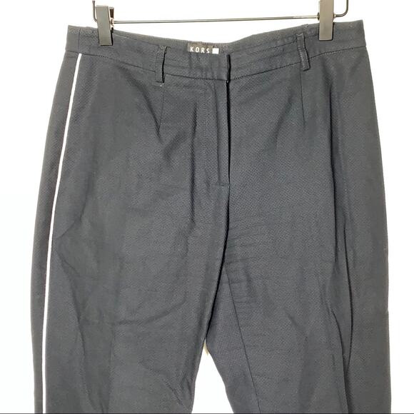 Michael Kors black cropped mid rise straight leg dress pants size 6 - Picture 2 of 6